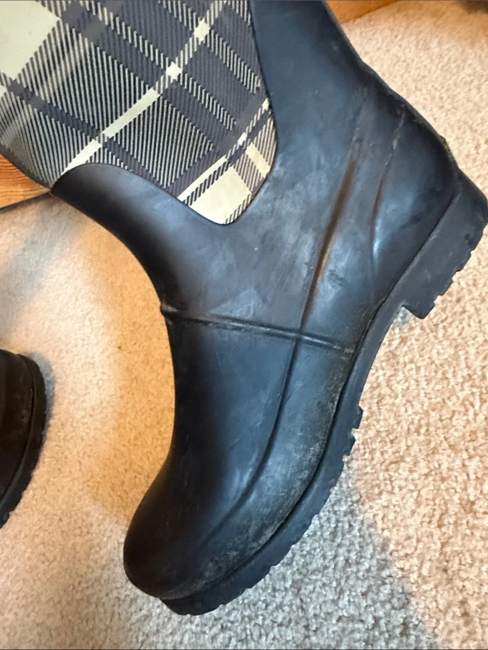 Lauren Ralph Lauren Black Tall Rain Boots with Gold Logo